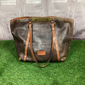 PATRICIA NASH Benvenuto Cowhide Leather Distressed Special Edition Shoulder Tote